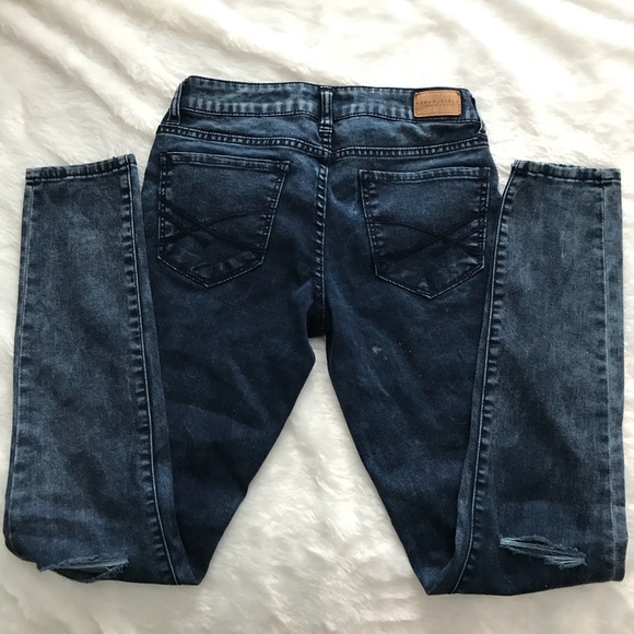 Aeropostale Knee Slit Acid Wash Jeggings Size 0 - Picture 3 of 7